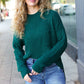 Classy Chic Hunter Green Mock Neck Chest Pocket Knit Sweater