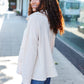 Easy Living Oatmeal Textured Knit Notch Neck Oversized Collar Sweater