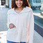 Easy Living Oatmeal Textured Knit Notch Neck Oversized Collar Sweater