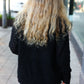 Follow Me Black Pointelle Knit Button Down Cardigan