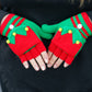 Red & Green Elf Fingerless Gloves with Convertible Mittens