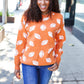 Game Day Orange Football Print Jacquard Knit Sweater