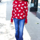 Game Day Red Football Print Jacquard Knit Sweater