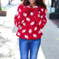 Game Day Red Football Print Jacquard Knit Sweater