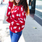 Game Day Red Football Print Jacquard Knit Sweater