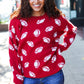 Game Day Red Football Print Jacquard Knit Sweater