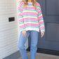 Bold & Sassy Fuchsia Multi Stripe Pullover Sweater