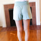 Seafoam Smocked Waist Scalloped Shorts