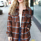 Put Together Rust Plaid & Animal Print Button Down Jacket