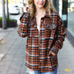 Put Together Rust Plaid & Animal Print Button Down Jacket