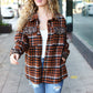 Put Together Rust Plaid & Animal Print Button Down Jacket