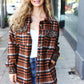 Put Together Rust Plaid & Animal Print Button Down Jacket