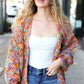 Be Your Best Multicolor Chunky Knit Open Cardigan