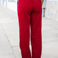 Judy Blue Heart Shaped High Rise Red Straight Leg Jeans