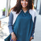 Stand Out Hunter Green V Neck Raglan Color Block Outseam Top