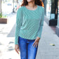 Hello Beautiful Green Rib Dolman Cropped Top