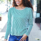 Hello Beautiful Green Rib Dolman Cropped Top