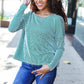 Hello Beautiful Green Rib Dolman Cropped Top