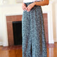 Let's Meet Up Black Animal Print Smocked Waist Palazzo Pants