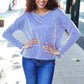 Hello Beautiful Blue Rib Dolman Sweater Top