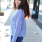 Hello Beautiful Blue Rib Dolman Sweater Top