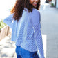 Hello Beautiful Blue Rib Dolman Sweater Top