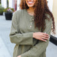 Beautiful You Moss Green Button Down Ribbed Sweater