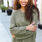 Beautiful You Moss Green Button Down Ribbed Sweater