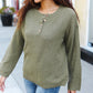 Beautiful You Moss Green Button Down Ribbed Sweater