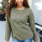 Beautiful You Moss Green Button Down Ribbed Sweater