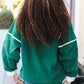 Catch Glances Green Cinched Waist Half Zip Up Fleece Jacket