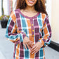 Adorable In Plaid French Terry Henley Pocket Top