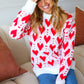 True Hearts Ivory & Red Heart Oversized Sweater