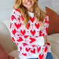 True Hearts Ivory & Red Heart Oversized Sweater