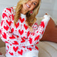 True Hearts Ivory & Red Heart Oversized Sweater