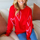 Make You Smile Red Heart Jacquard Oversized Sweater