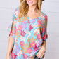 Multicolor Tropical Floral Print Woven Top