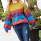 Take All of Me Mustard & Cerulean Stripe Oversized Sweater