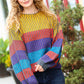 Take All of Me Mustard & Cerulean Stripe Oversized Sweater