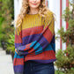 Take All of Me Mustard & Cerulean Stripe Oversized Sweater