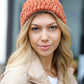 Rust Knit Velvet Chenille Fold Over Beanie