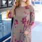 True Love Taupe & French Rose Floral Print Long Sleeve Dress