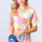 Multicolor Geometric Textured Knit Top