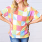 Multicolor Geometric Textured Knit Top