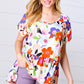 Multicolor Flat Floral V Neck Woven Babydoll Top