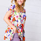 Multicolor Flat Floral V Neck Woven Babydoll Top