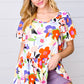 Multicolor Flat Floral V Neck Woven Babydoll Top