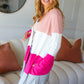 Face The Day Blush Wide Stripe Hacci Colorblock Cardigan