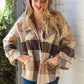 Brown & Black Plaid Jacket with Side Pockets