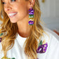 Mardi Gras Sequin & Beaded Dangle Earrings